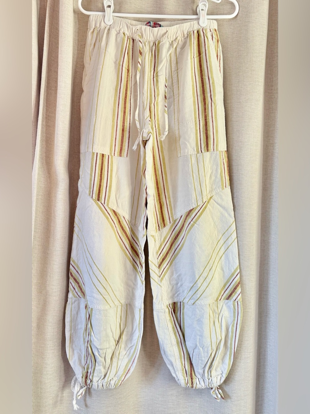 UO Linen Blend Striped Utility Pants size S